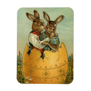 Imán Conejitos en un huevo de oro, la vieja Pascua vict