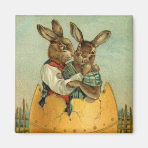 Imán Conejitos en un huevo de oro, Pascua Victoriana Vi