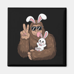 Imán Conejo Bigfoot Bunny divertido día de Pascua Sasqu