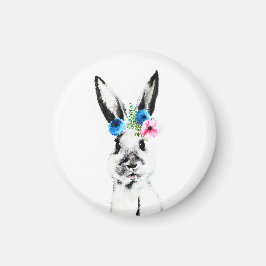 Imán Conejo con Flores