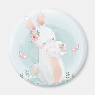 Imán Conejo con un bebé