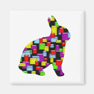 Imán conejo conejo de conejo de mosaico