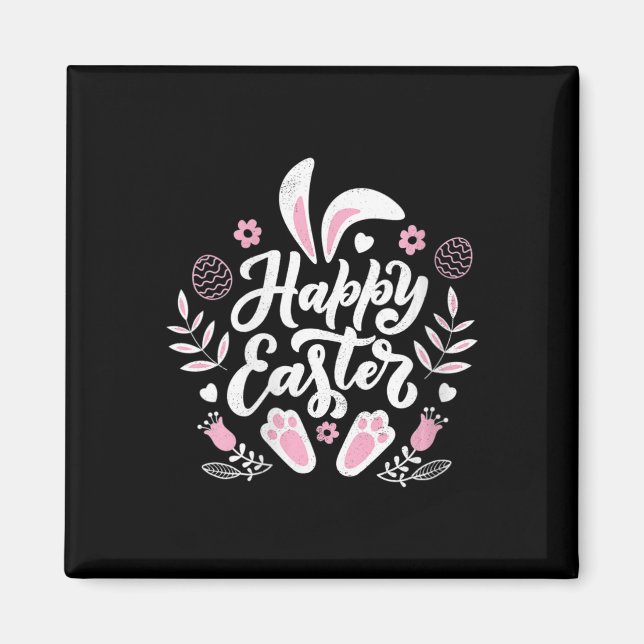Imán Conejo Cute Happy Easter (Frente)