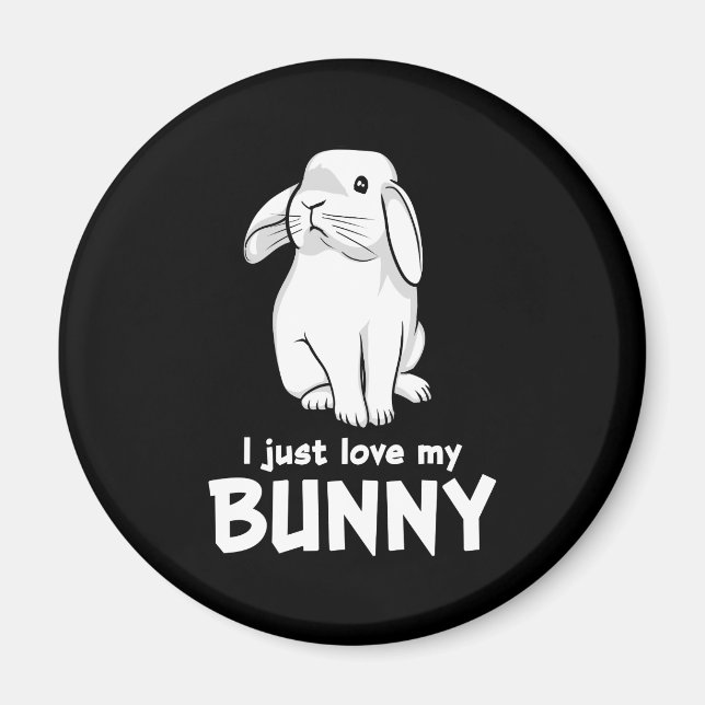 Imán Conejo Cuto Me Encanta Mi Conejo (Frente)