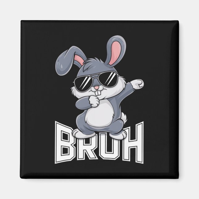 Imán Conejo Dabbing Pascua Bruh1  (Frente)