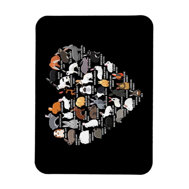 Imán Conejo de amor Corazón de conejo divertido (Vertical)