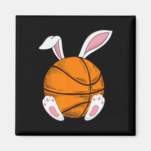 Imán Conejo de baloncesto de Pascua Conejo Conejo Feliz