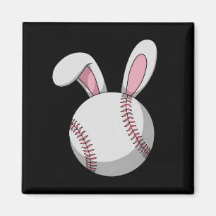 Imán Conejo de béisbol de Pascua orejas de conejo linda