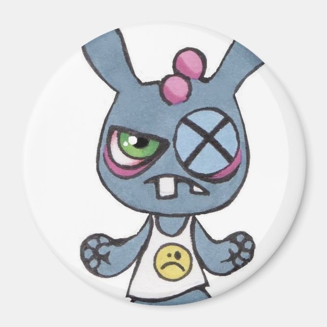 Imán Conejo de boxeo de gran tamaño de 3 pulgadas (Frente)