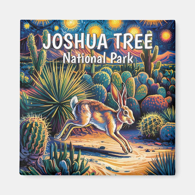 Imán Conejo de Jackrabbit del Desierto de Joshua Tree V (Frente)