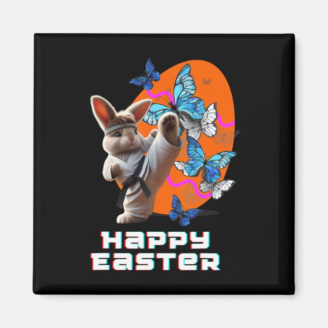Imán Conejo de Karate de Pascua  (Frente)