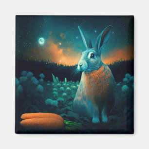 Imán Conejo de la Prosperidad a la Luz de la Luna
