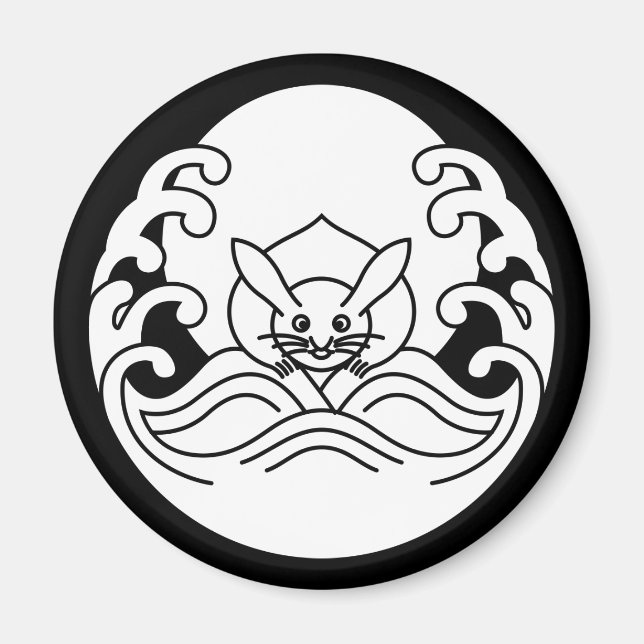 Imán Conejo de luna de ola (Frente)