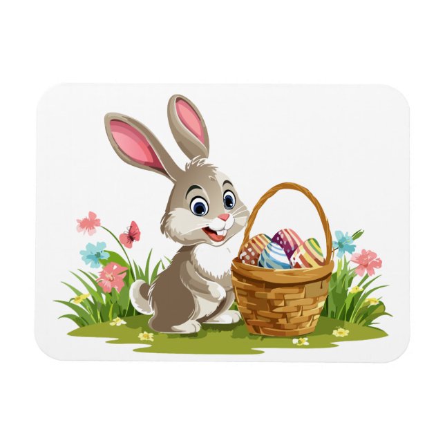 Imán conejo de Pascua (Horizontal)