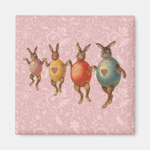 Imán Conejo de Pascua bailando huevos