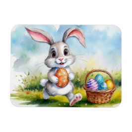 Imán Conejo de Pascua Cute Watercolor