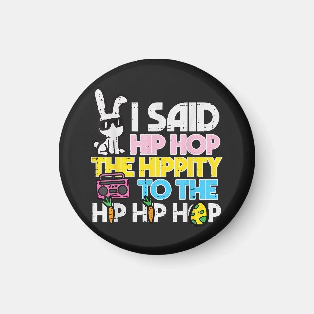 Imán Conejo de Pascua de Hip Hop Hippity  (Frente)
