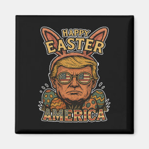 Imán Conejo de Pascua Feliz Trump Caza de Huevos Primav