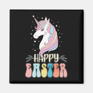 Imán Conejo de Pascua Feliz Unicornio Huevos de Conejo
