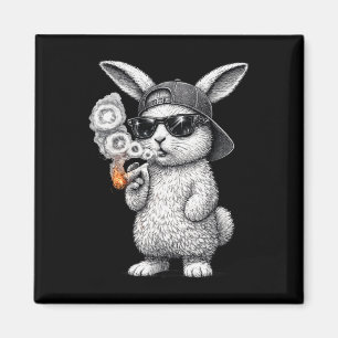 Imán Conejo de Pascua Fumando Rap Hip Hop Genial Hombre