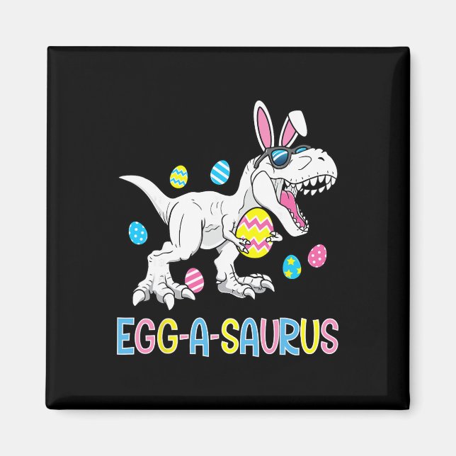 Imán Conejo de Pascua Huevo de Dinosaurio A Saurus Trex (Frente)