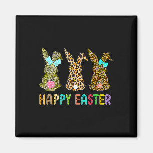 Imán Conejo de Pascua Leopardo Trío Día de Pascua Lindo