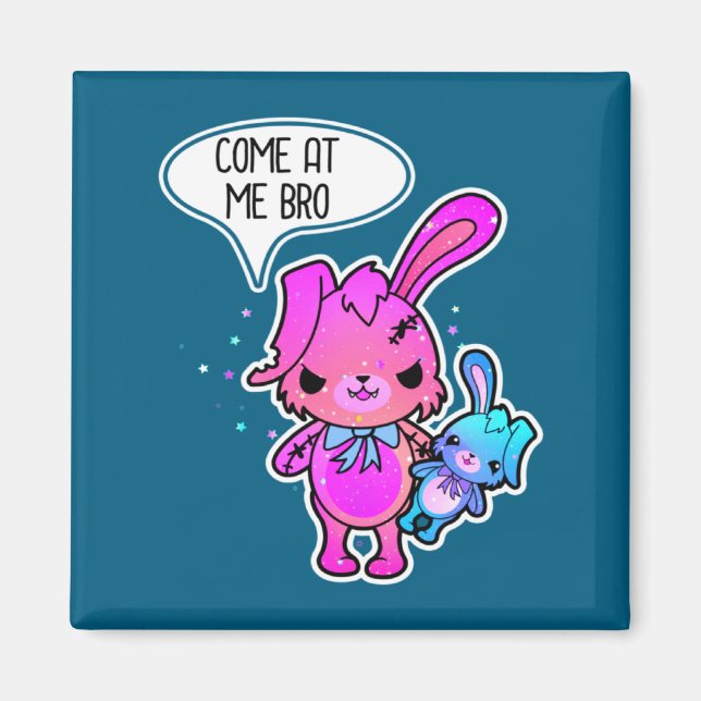 Imán Conejo de Pascua Malvado Ven A Mí Hermano Meme Con (Frente)