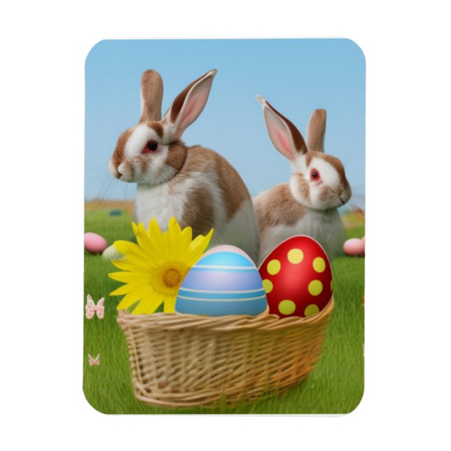 Imán Conejo de Pascua para un ánimo positivo (Vertical)