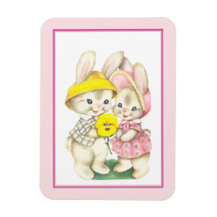 Imán Conejo de Pascua Vintage