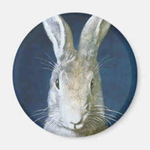 Imán Conejo de Pascua Vintage, Conejo Blanco De Furia C