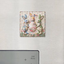 Conejo de Pascua Vintage Estampado de Colcha de Pa
