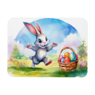 Imán Conejo de Pascua y Cesta de Huevos