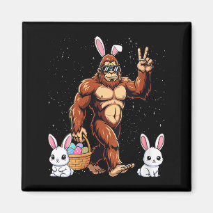 Imán Conejo divertido de Pascua de Bigfoot femenino