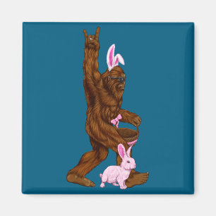 Imán Conejo Easter bigfoot en una cesta es divertido pa