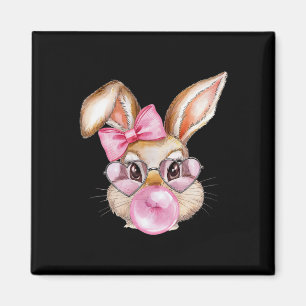 Imán Conejo fresco de Pascua con chicle rosa sol