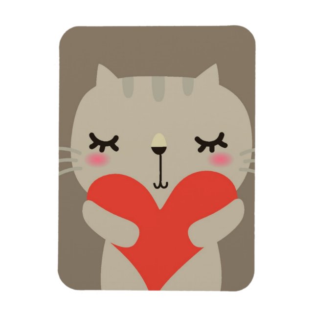 Imán Conejo lindo con amor (Vertical)