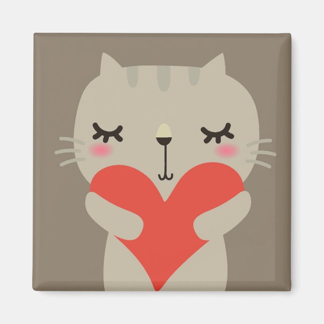 Imán Conejo lindo con amor (Frente)