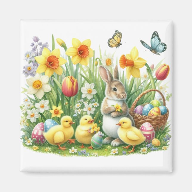 Imán Conejo/pollo de primavera clásico/ventilado (Frente)