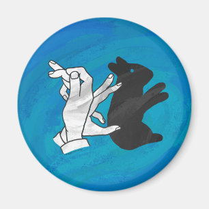 Imán Conejo Sombra En Azul
