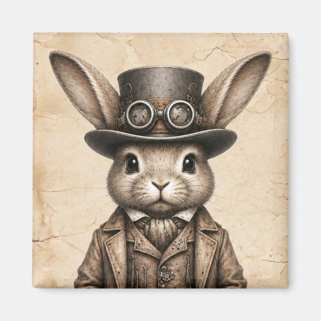 Imán Conejo Steampunk  (Frente)
