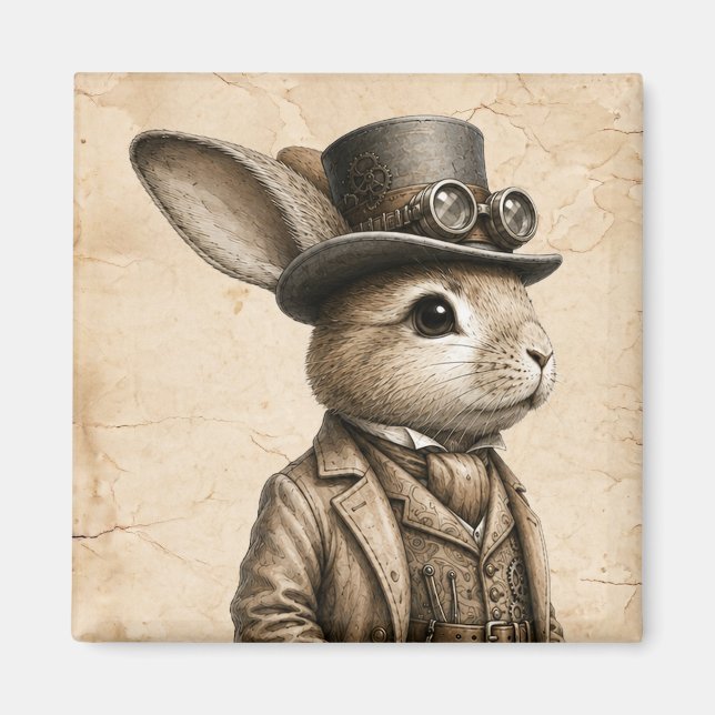 Imán Conejo Steampunk  (Frente)