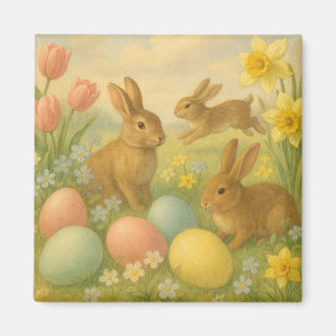 Imán Conejo Vintage/Huevo de Pascua de Conejito/Primave