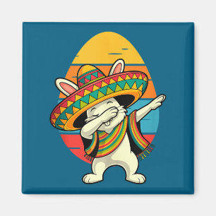 Imán Conejo vintage retro dabbing Pascua mexicana
