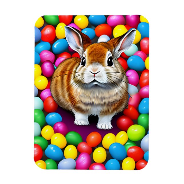 Imán Conejo y Jellybeans (Vertical)