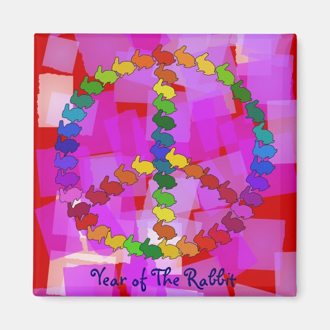 Imán Conejos de paz (Frente)