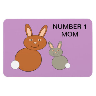 Imán Conejos del Día de las Madres Número Personalizado