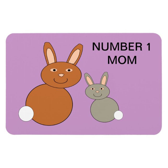 Imán Conejos del Día de las Madres Número Personalizado (Horizontal)