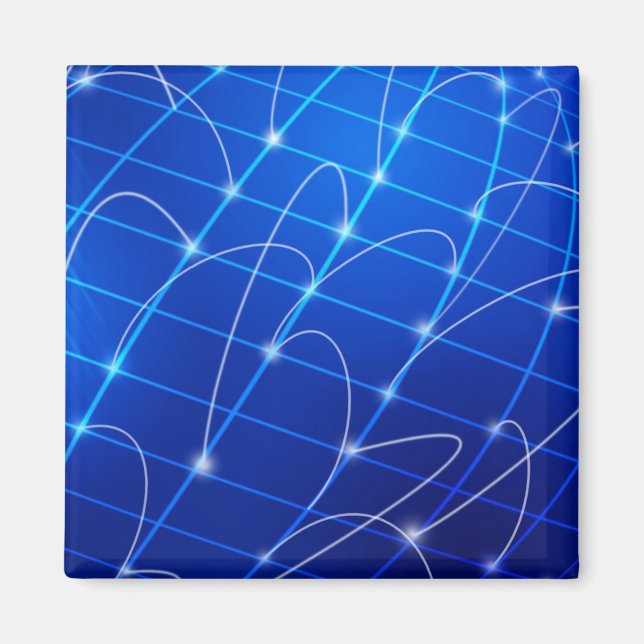 Imán Conexiones de red azul y blanco (Frente)