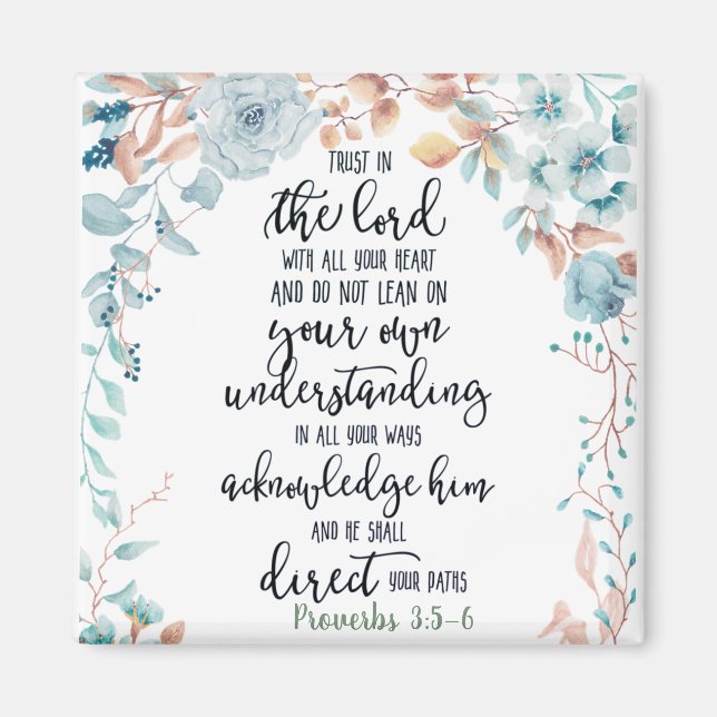 Imán Confía en el Señor floral  (Frente)