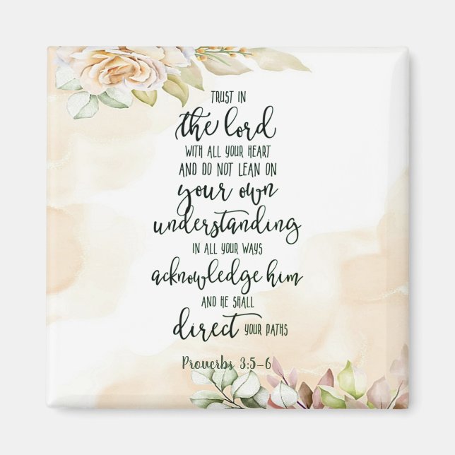 Imán Confía en el Señor floral   (Frente)